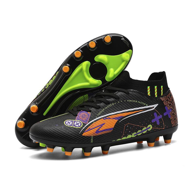 Spot 2025 New Graffiti Kids and Youth Soccer Boots Spike Broken Nail Competition Training Artificial Grass