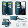 For Samsung Galaxy A52 5G/Galaxy A52 4G Case CASEME C39 RFID Blocking Zipper Wallet Stand Leather Cover with Strap