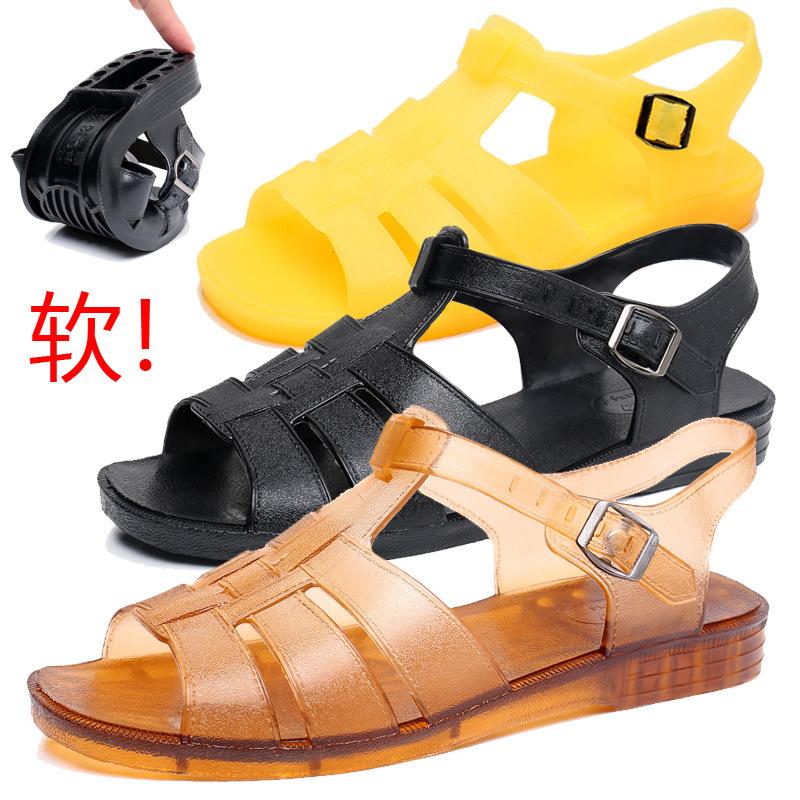 

2025 new fashionable casual comfortable sandals summer fashionable slippers casual single-layer shoes comfortable summer fashionable slippers 39 [one size smaller] жовтий