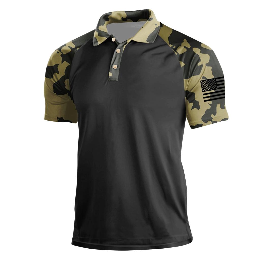 Camicia da Uomo Estiva Stampata a Maniche Corte con Collo a Revers Moda Casual da Uomo