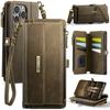 CaseMe Women's PU Flip Phone Wallet Case Mobile Phone Bag for iPhone 15 Pro Max 16 14 13 12 11 Pro Max Accessories