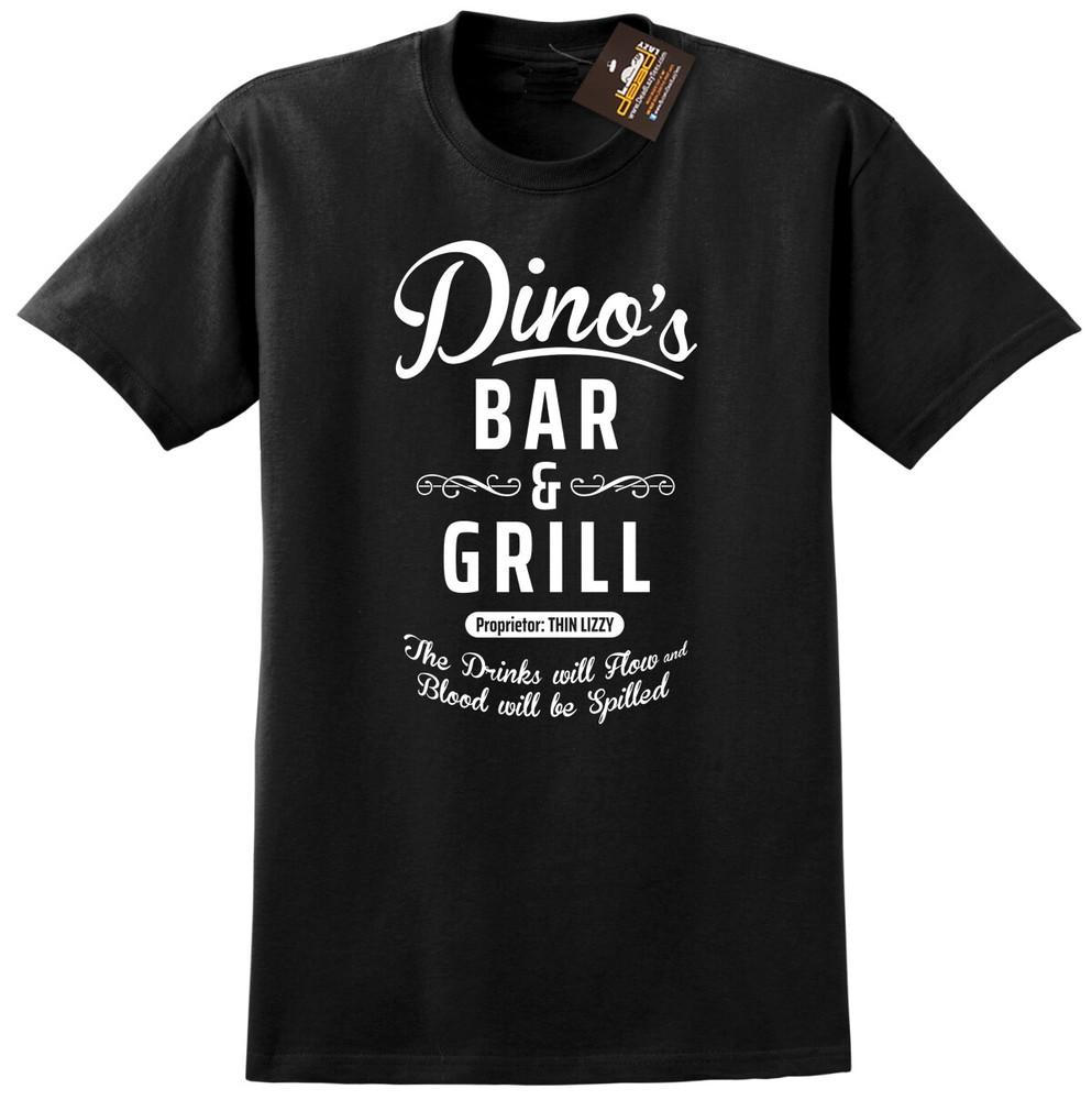 Dino Bar and Grill Music T-shirt Thin Lizzy Classic Music Lyrics Song Tee XXXL