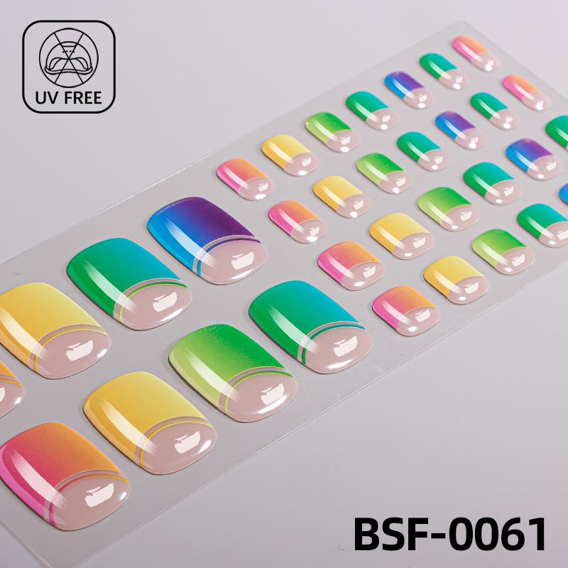 Popular Style New 3D Waterproof Nail Sticker Plastic UV Free Nail Wraps Toe Wraps