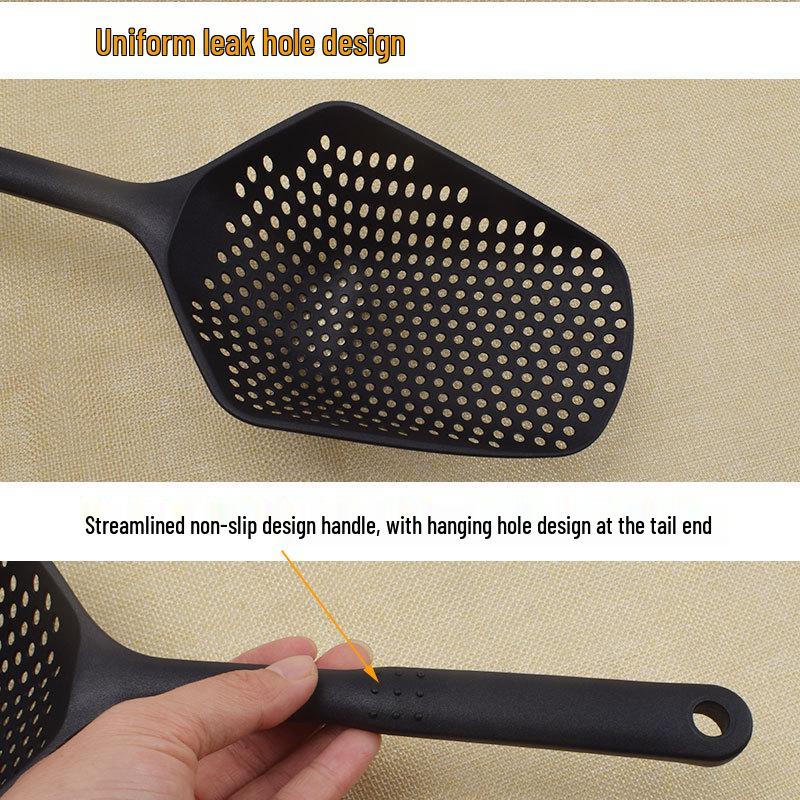 Large Perforated PP Plastic Ice Shovel & Drainer Spoon - Water & Oil Separator Kitchen Tool