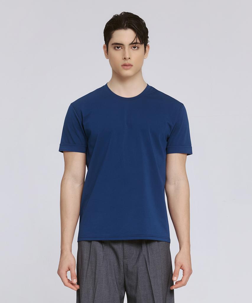 Dibeullu Standard Supima Sorona Blend Crew Neck Short Sleeve Midnight Blue