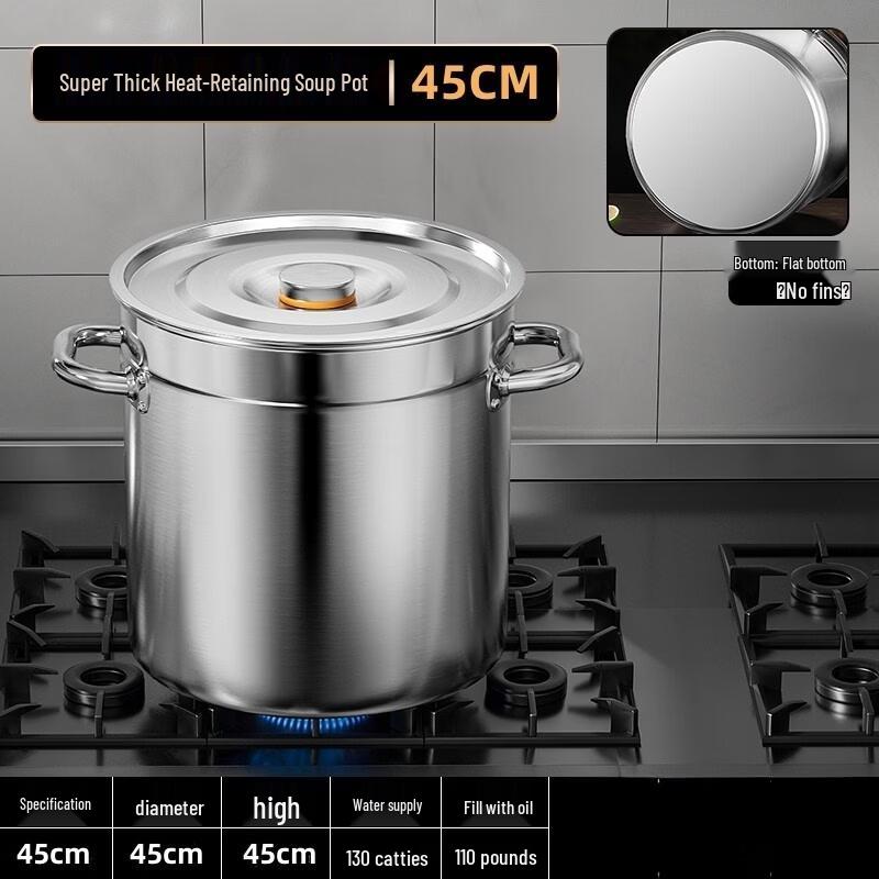 JPHZNB Large Stainless Steel Induction Soup Pot with Lid