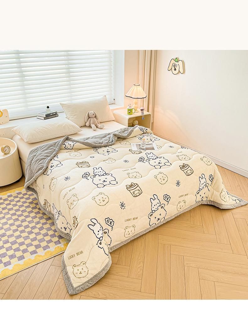 Miange Milk Velvet Beibei Velvet Multi functional Three layer Thick Blanket