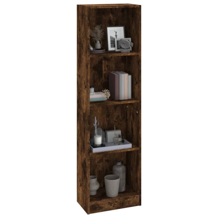 VidaXL Bibliothèque 4 niveaux Chêne fumé 40x24x143cm Bois d'ingénierie 816065