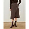 JUZUI Women's Deep Coffee Asymmetric Wrap Skirt