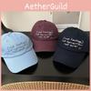 Simple Color Solid Letter Embroidery Women Casual Sunshade Baseball Caps