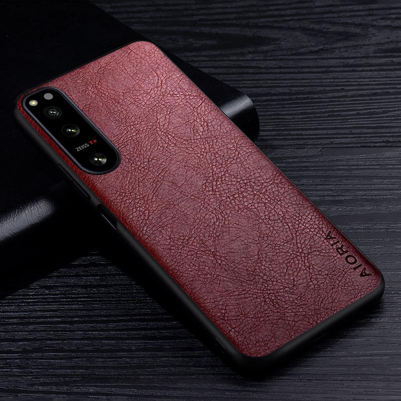 Leather Case for Sony Xperia 5 1 10 IV ACE 2 III Pro- High Grade Retro Litchi Pattern Back Cover for Xperia XZ3 XZ4 Phone Case