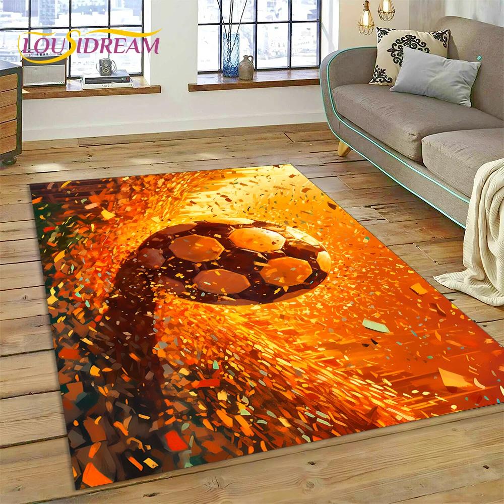 

3D футбольне футбольне поле Килимок для спальні Вітальня Домашній диван Прикраса, Діти грають у гру Великий декор Килимок Подарунок 60*90cm