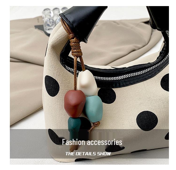 2026 New Women's Korean Fashion Polka Dot Underarm Crossbody Handbag for Daily Commute