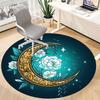 1pc Moon Flowers Office Round Area Rug,  Mat Suitable ForOffice, Under Office Chairs Bedroom Living Room Home Decor, Room Deco