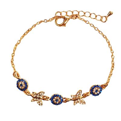 [R8075] - Designer Bracelet 'Sissi' Blue White Gold - 11x7 Mm (butterfly)