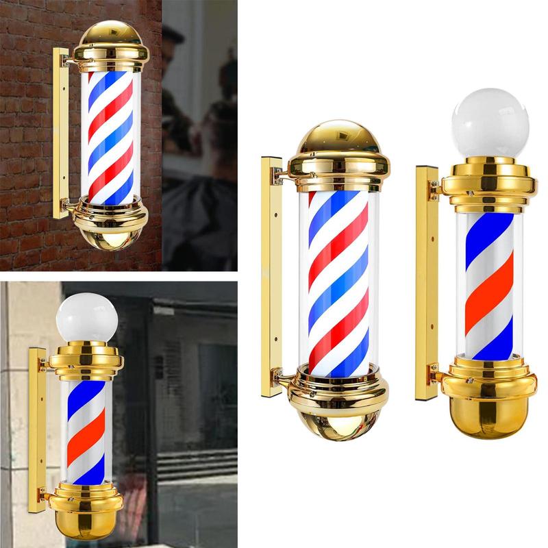 Barber Light Pole Red Blue White Rotating LED Stripes Light for Hair Salon