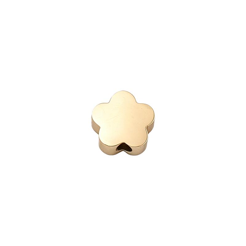 Stainless Steel Floral Beads for DIY Jewelry & Bracelets - 8mm Small Hole Accessories