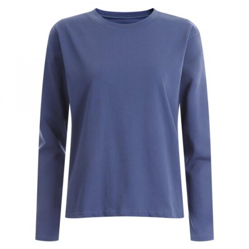 Shop Women Slim FiT CoTTon Long Sleeve Round Neck Solid T shirT Dai Wsh 12093