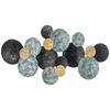 3D Metal Wall Art Modern Circle Hanging Wall Sculptures Home Decor for Living Room Bedroom Dining Room, Blue Black Gold