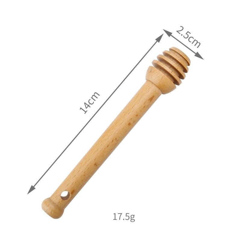 1PCS Honey Stir Bar Mixing Handle Jar Spoon Practical Wood Dipper Honey Long Stick Supplies Honey Dessert Spoon Kitchen Tools