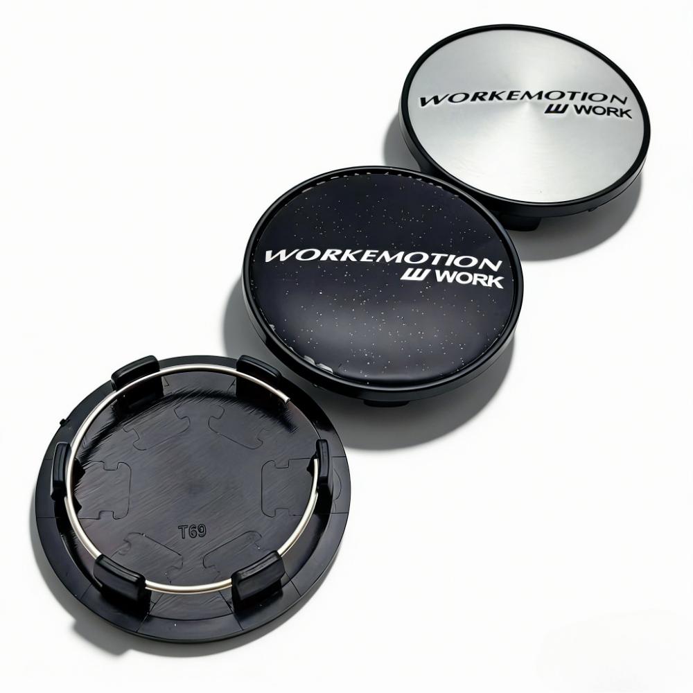 4pcs JDM W Work Emotion Logo Emblem Car Wheel Center Caps 69MM Clips 56MM Wheels Hub Cap Rim Hubcaps Dust Cover Car Accessories