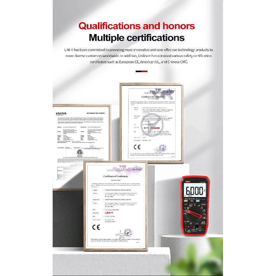 UNI T Professional Digital Multimeter Tester UT15B MAX 1000V AC DC Voltage Meter Capacitor Tester True RMS Electric Multi Meter