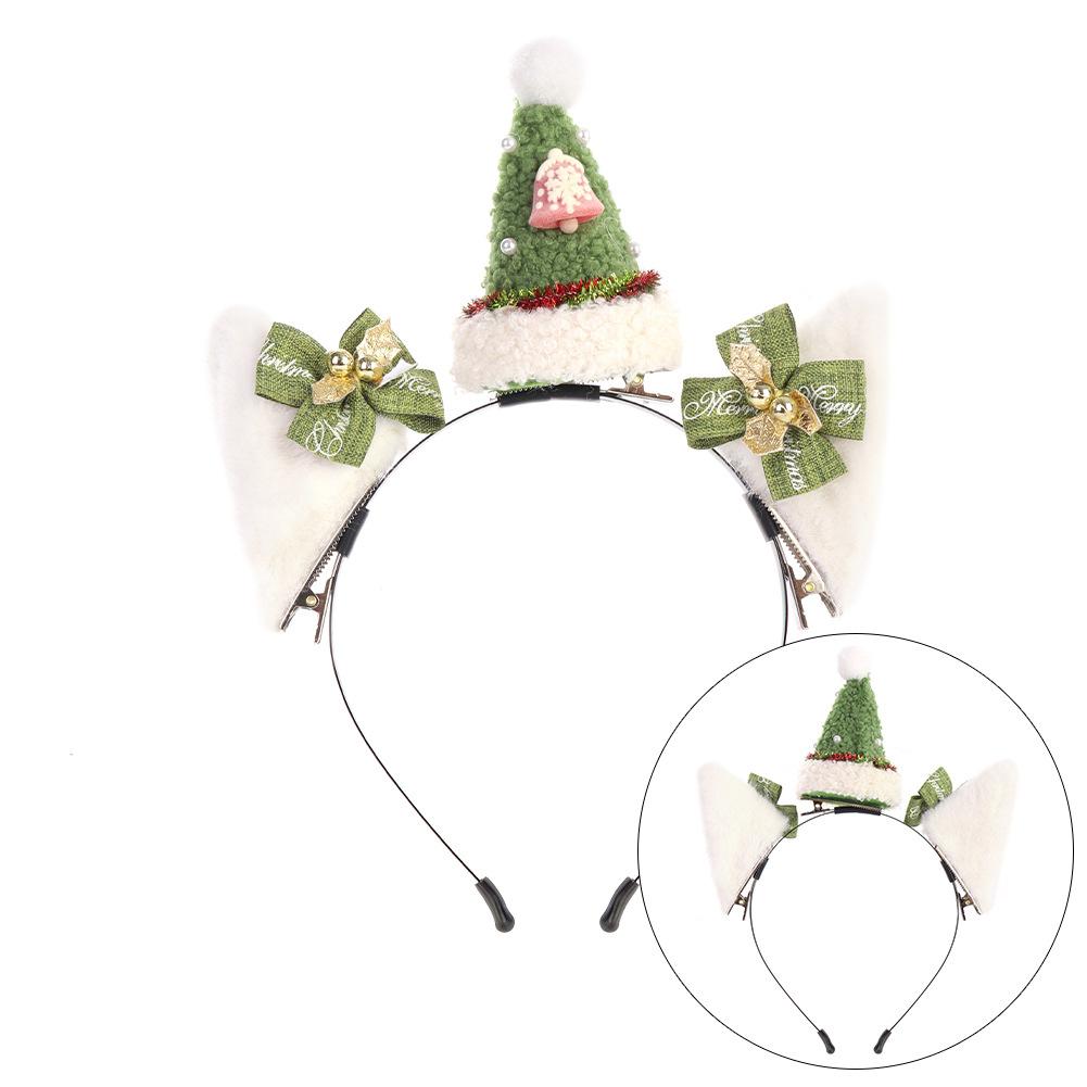 Christmas headband, animal ear hair clip, hat, and headpiece – a 2-in-1 detachable cat ear accessory for autumn and winter, with a Japanese-style