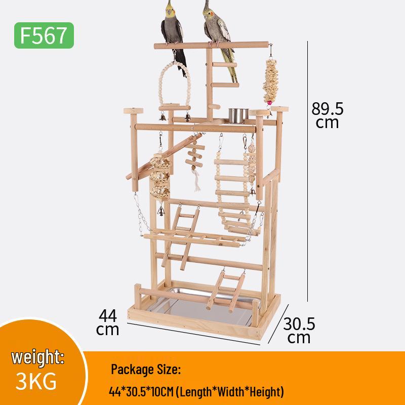 Parrot Play Stand & Training Station with Climbing Ladder, Swing, and Bird Toys