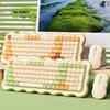 B.O.W MK98 Wireless Keyboard And Mouse Set, Rechargeable Silent Keyboard And Mouse Combo with 99 Keys, Matcha Color