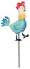 Decorative garden rooster ornament on a stick 69 cm