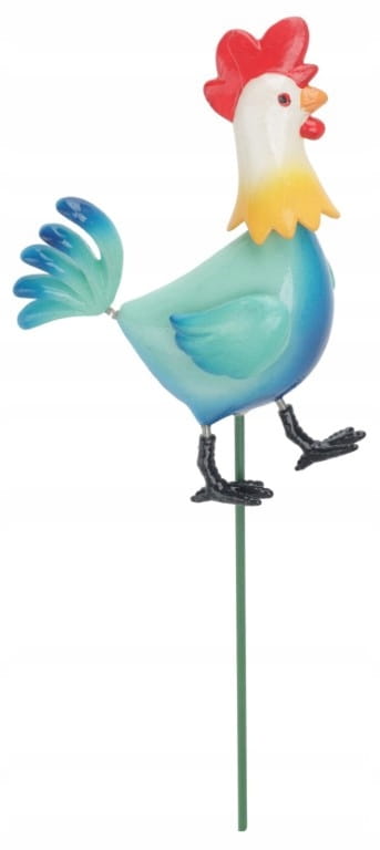 Decorative garden rooster ornament on a stick 69 cm