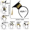 Celebrate Graduation Headband Shiny with Tassels Doctor Hat Hair Hoop Glitter Graduation Season Party Headpiece Party Favors