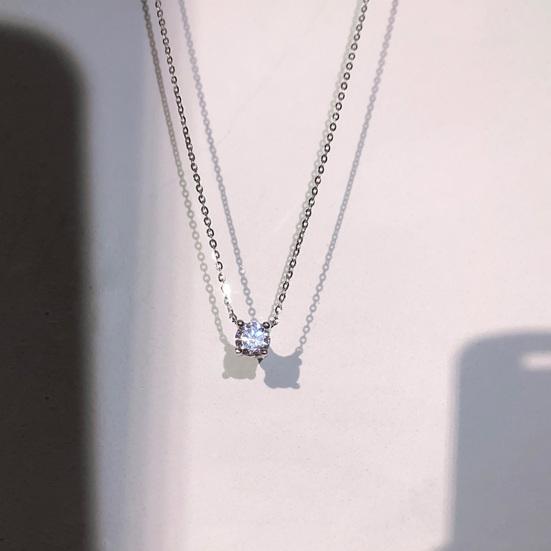 Women Necklace Rhinestone Pendant Adjustable with Extended Length Hollow Chain Lady Clavicle Necklace Neck Jewelry