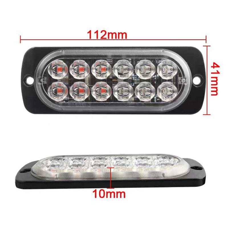 2Pcs 12LED Car Strobe Warning Light Grill Flashing Breakdown Emergency Lamp Car Truck Trailer Beacon Lamps LED Side Lights