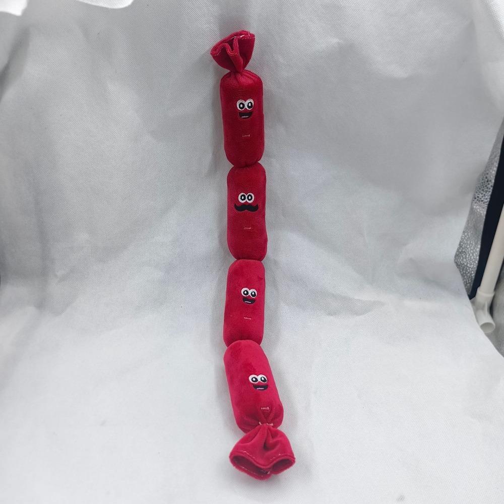 Bite-Resistant Sausage Sound Dog Chew Toy Soft Plush Interactive Dog Toy  Cleaning Tooth красный