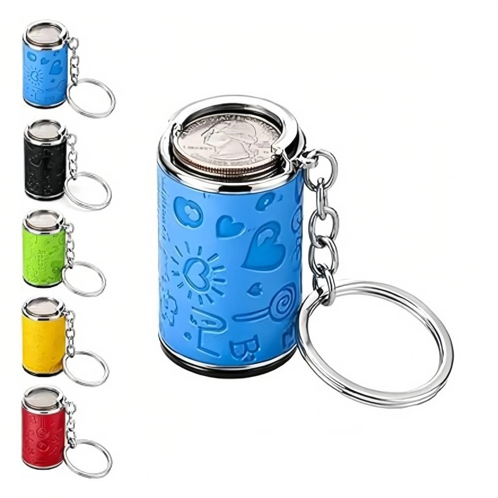 2-in-1 Coin-holding Jar Keychain with Snap Closure Coin Holder  for Supermarket Cashier