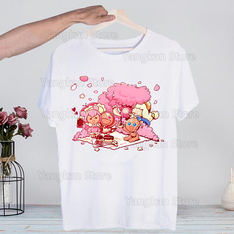 Shadow Milk Cookie Run Kingdom Pure Vanilla Cookie Men's Casual T-shirt High-fashioned Short-sleeved Men's T-shirt Men's Shirt