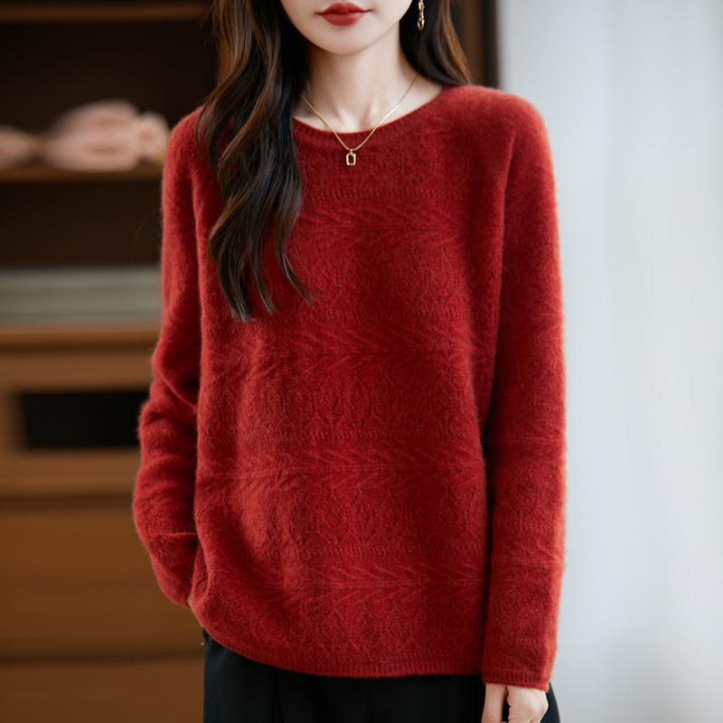 Women's cashmere sweater Qinghe cashmere 30% cashmere 70% wool autumn and winter pullover warm and fashionable