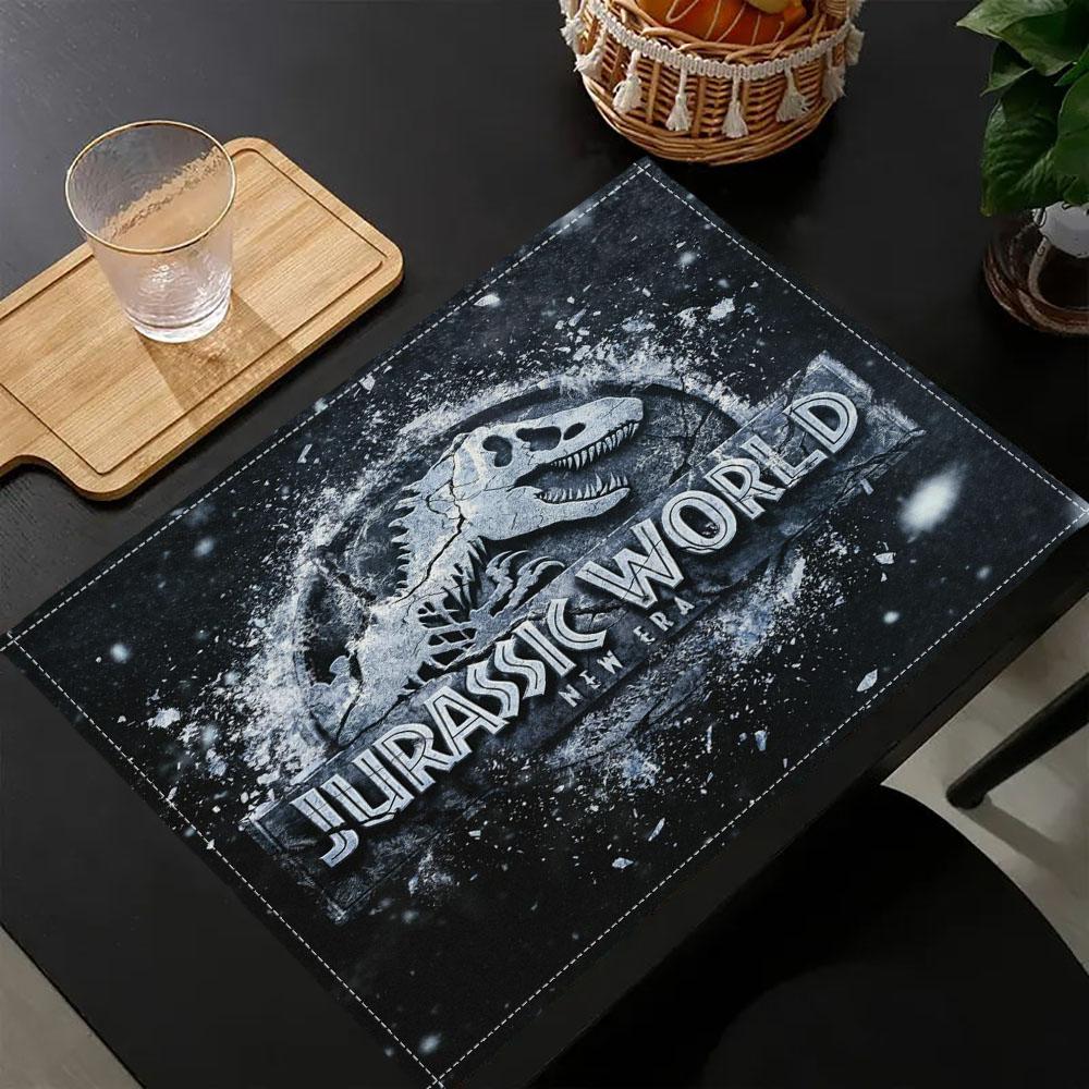 

6PC Jurassic World Placemats, Vintage Poppies Daisy, Washable Fabric Dining Room Kitchen Table Decoration Digital Print7.14 6PC 30x45CM