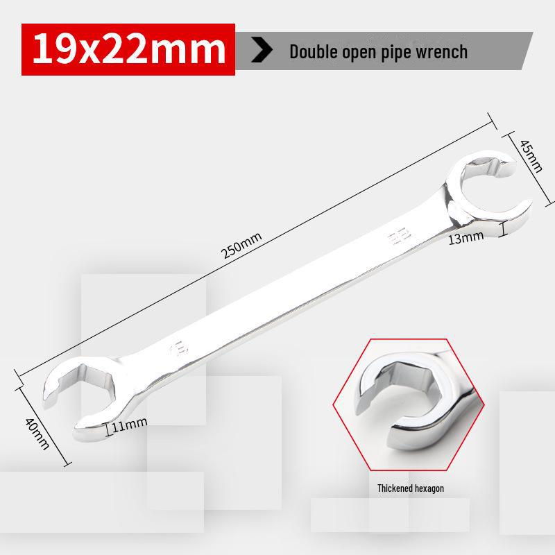 Dual Head Hex Open-End Wrench for High-Pressure Oil Pipe and Brake Pipe Disassembly