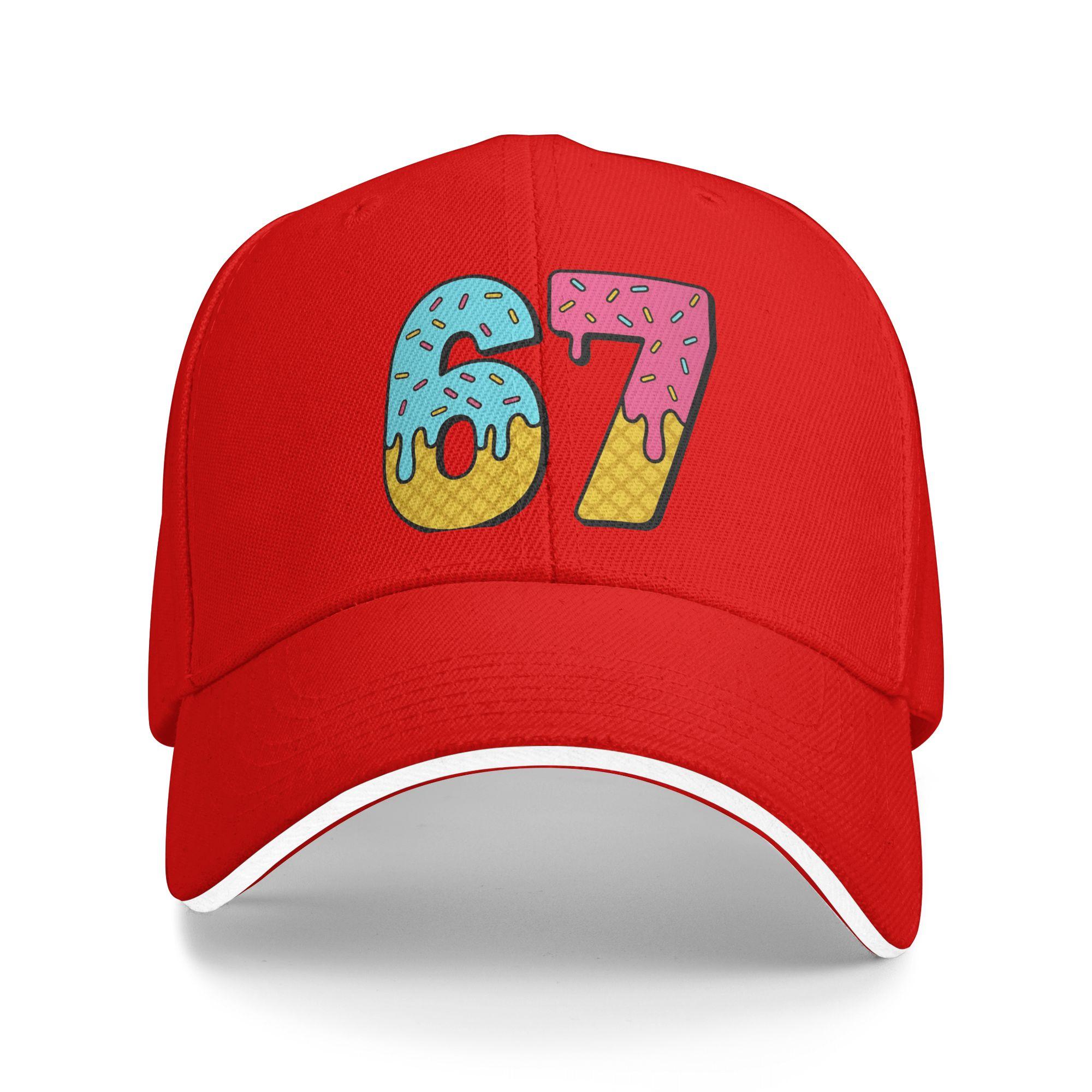 

67 Meme Six Seven Ice Cream Drip Casual Baseball Cap Summer Trucker Hat Sun Kpop Rock Snapback Cap Unisex Retro Baseball Caps One Size