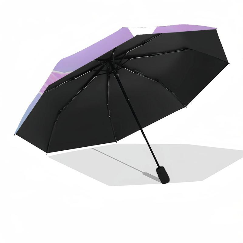 Meerjungfrauenflosse Automatik-Auf-/Zu-Regenschirm - Tragbares 3-fach faltbares Design mit 8-Speichen-Eisenrahmen, für Fans und Reisende, Festliche Geschenkidee0104181a