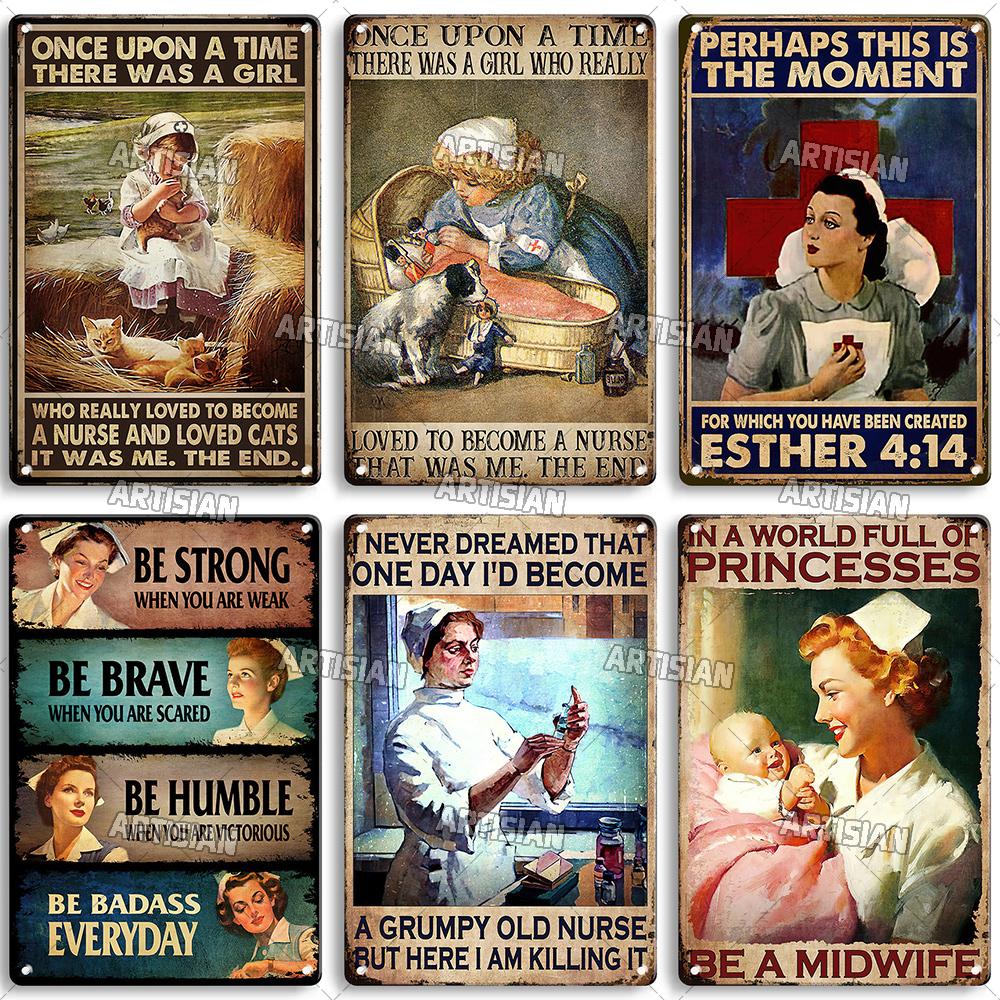 Künstlerisches Medizinisches Metallschild Krankenschwester Tierarzt Blechschild Klinik Krankenhaus Hebamme Dekoratives Poster Wanddekor Garage Bar Kneipe
