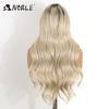 Noble Synthetic Lace Front Wigs For Women 26 Inch Wavy Platinum Blonde Ombre Wig Highlight Lace Front Wig Cosplay Lace Wigs