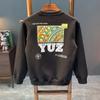 Autumn Men's  Sweatshirt Japan Men Print Long Sleeve T Shirts High Quality Black Top O-neck Tee Shirt Men Clothing