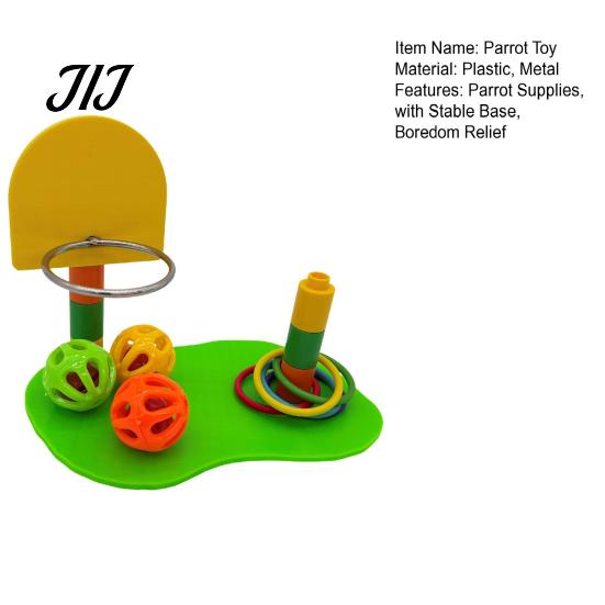 Bird Toss Ring Game Parrot Basketball Hoop Toy, Interactive Game, Boredom Relief Toy Agility Training Enrichment for Parakeets Cockatiels Lovebirds,
