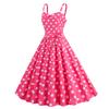 GMXIA Women's Sexy Halter Wrap Breast Polka Dot Print Ruffled A-line Swing Dress