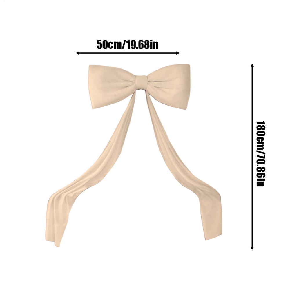 

70.8 Inches Christmas tree Decoration Bow Giant Velvet xmas Tree Topper Bow Holiday Ornaments for door window fireplace garden бежевий