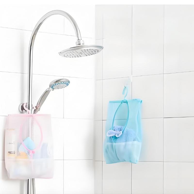 1Pc Multi-Functional Hanging Mesh Storage Bag, Polyester, Hand Wash Only, Space-Saving Organizer With Easy Access