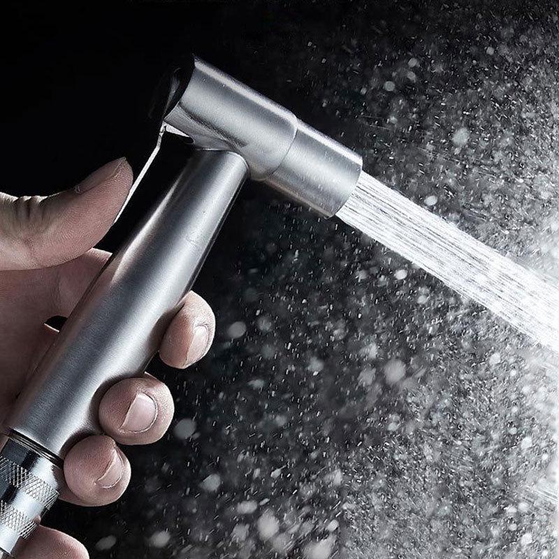304 Stainless Steel Bidet Spray Gun Set - Toilet Flush Nozzle & Booster Combo